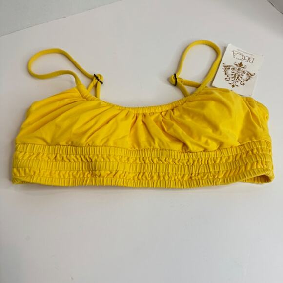 BECCA Women's Medium Cinched Adjustable Bikini Top Banana Swimwear Separates - Picture 10 of 10